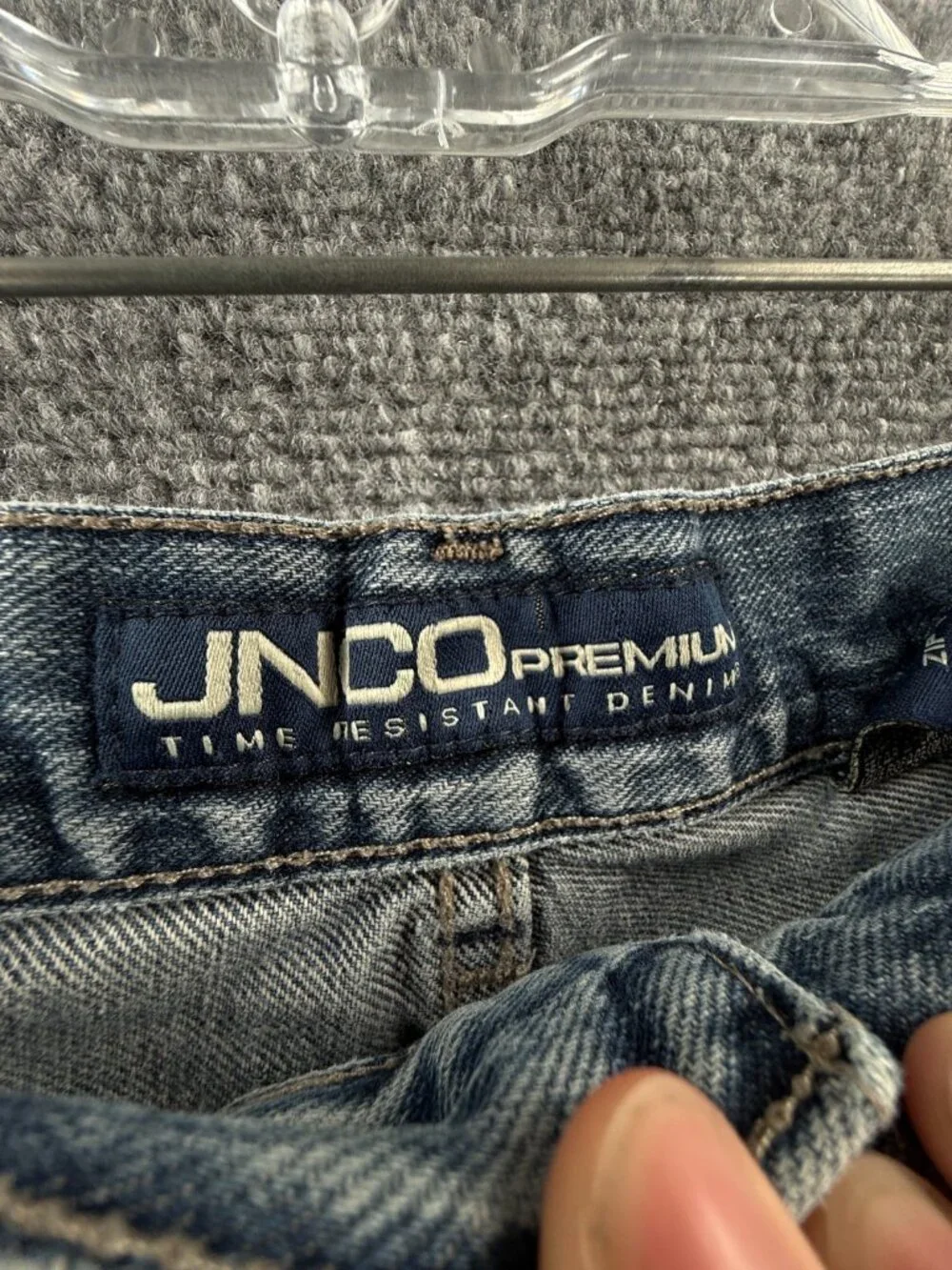 JNCO Carson Jeans Shorts Denim Jorts Blue Zip Fly 31 Men Urban Y2K ACTL 30X12
